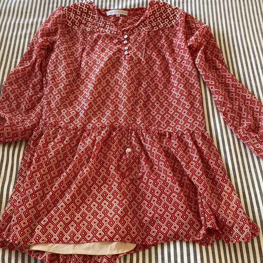 Christophe Sauvat red and white dress